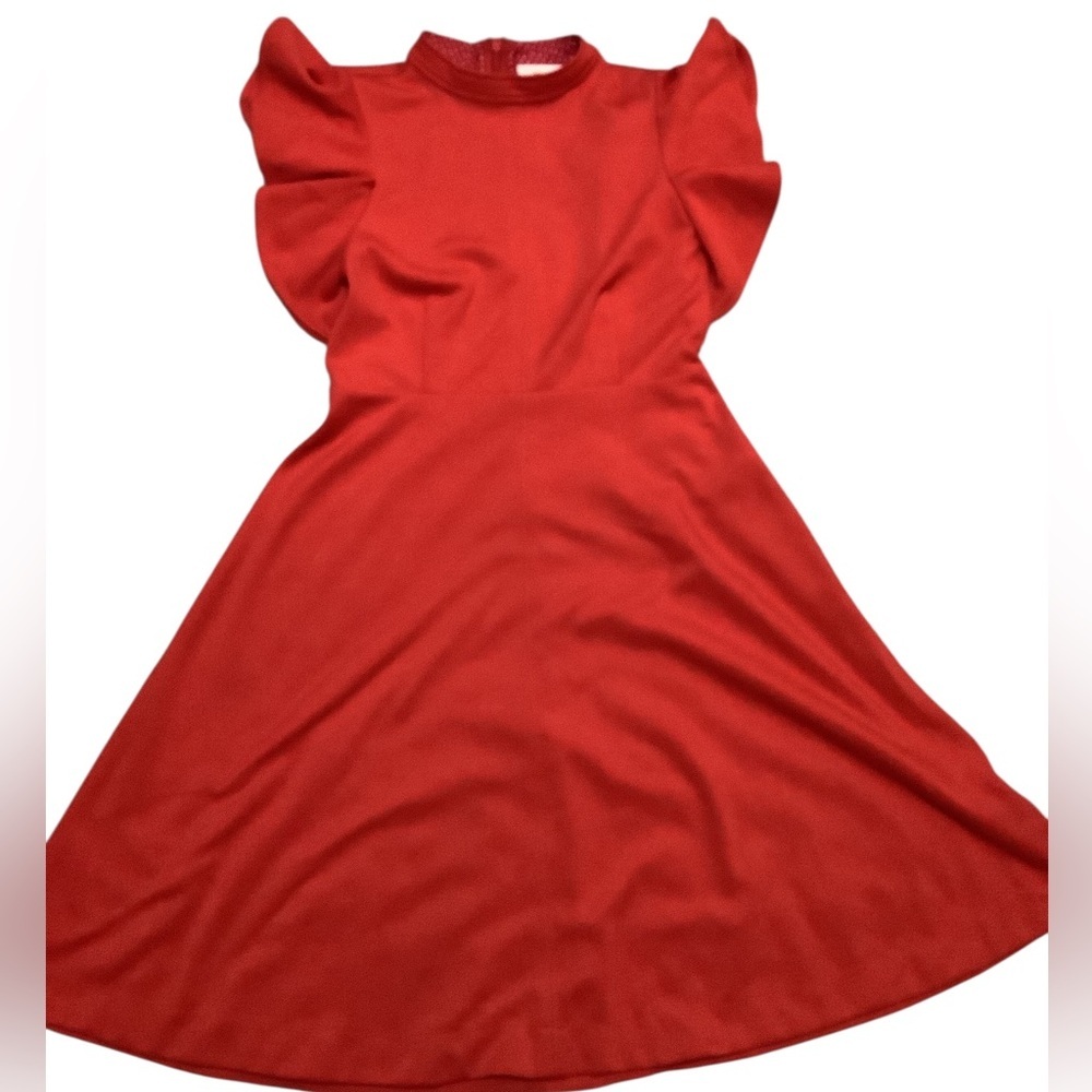 Maeve anthropologie Red Flutter Sleeve dress